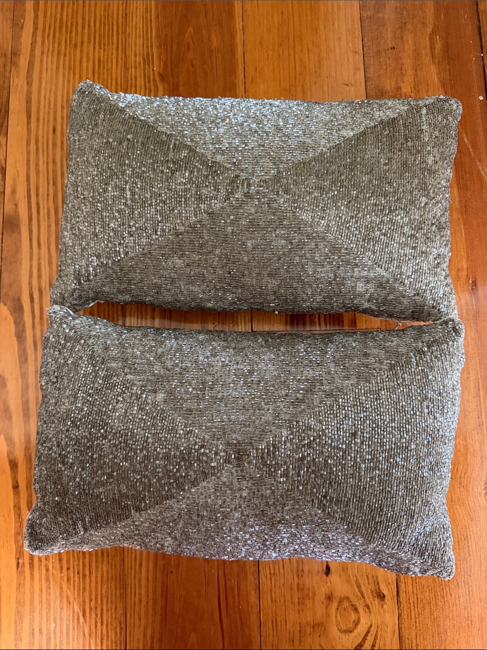 Gray Decorative Lumbar Pillow Pair -